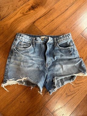 Altar'd State Distressed Light Blue Denim Cutoff Shorts